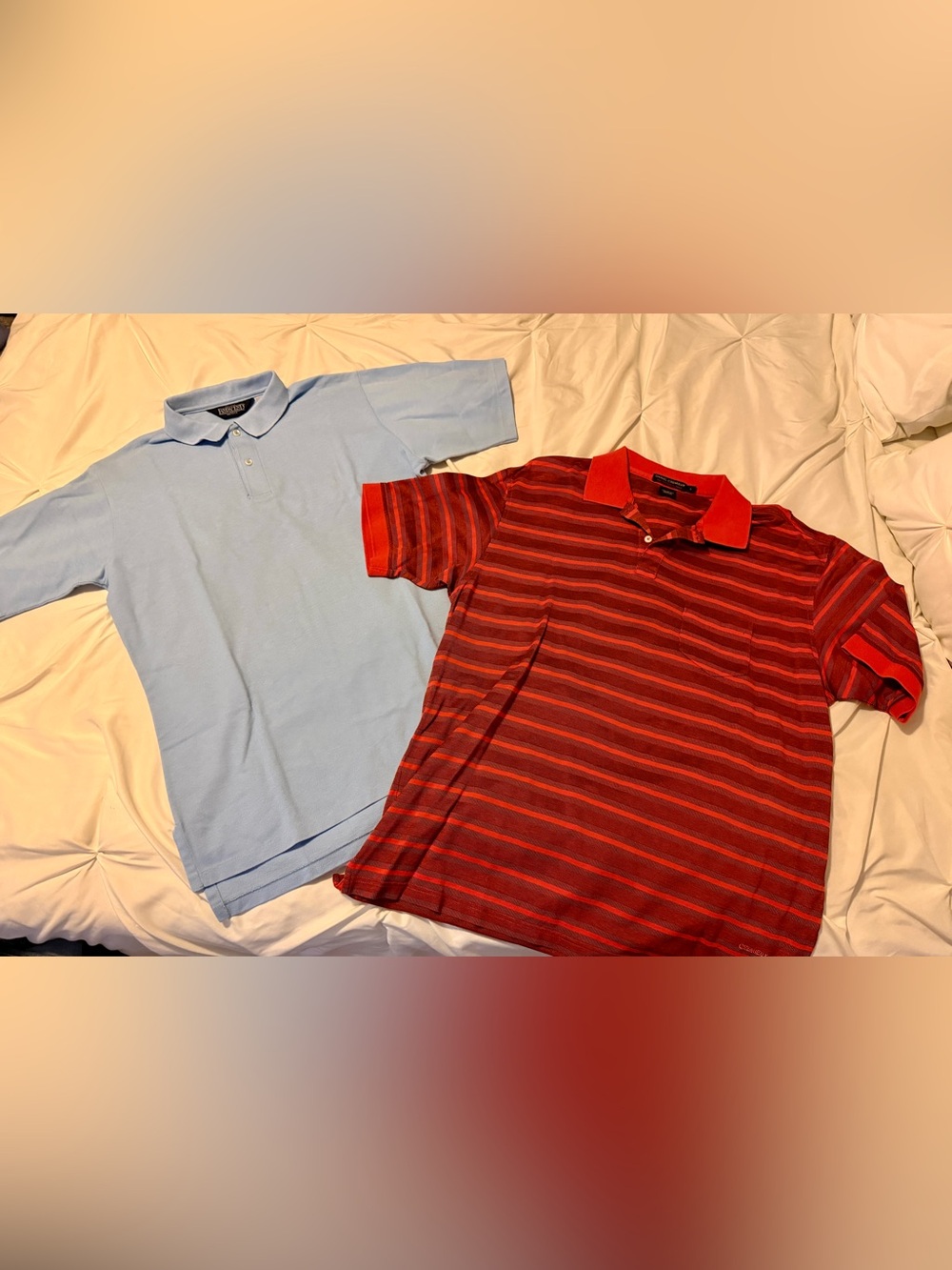 Light Blue Polo & Red Striped Polo Bundle